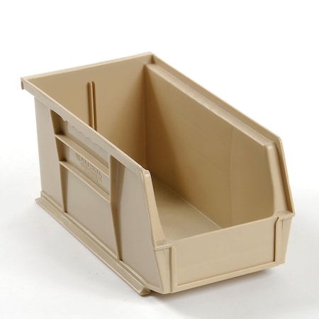 Global Industrial Hang & Stack Storage Bin, Plastic, Tan, 5 in H 269682BG